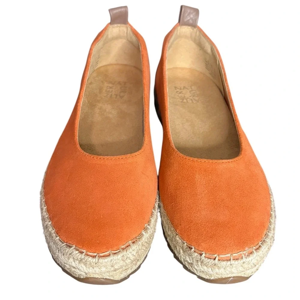 NWOT Naturalizer Orange Impress Suede Espadrille Flats Slip On Women's Size 7.5M